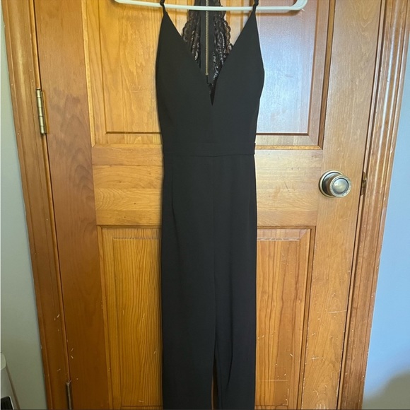 black Jumpsuit size medium lace back - Picture 2 of 12